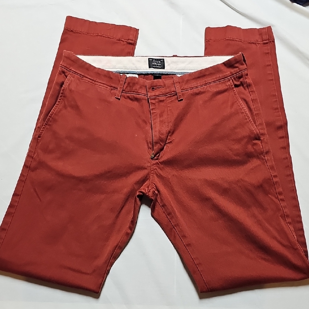 Rusty Red Chinos with Tapered Fit